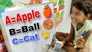 a for apple b for ball c for cat d for dog Alphabet learning for kids  abcd rhymes [upl. by Katonah]