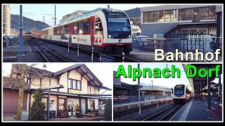 Swiss Narrow Gauge amp Railway Crossing  Bahnhof Alpnach Dorf  Kanton Obwalden Schweiz 2022 [upl. by Hayman241]