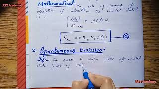 Absorption Spontaneous amp Stimulated Emission and its Rate EquationsLaser and Optics [upl. by Krebs]