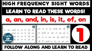 ENGLISH SIGHT HIGH FREQUENCY WORDS complete beginners LEARN TO READ at any age [upl. by Lahpos]