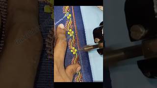 blouse sleeve simple embroidery design short video machine embroidery blouse simple sleeve design [upl. by Nishi325]