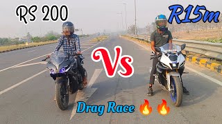 Bajaj RS 200  Bs7  Vs R15m  bs7   Drag Race  2024 [upl. by Suoicerpal]