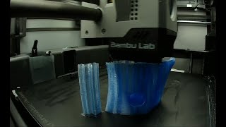 SemiTransparent Wave Printed in Blue PETG Realtime 3D Print [upl. by Suoiluj]