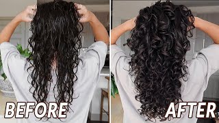 CURLY HAIR ROUTINE  2C  3A wavy curls [upl. by Eleira818]