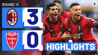 MILANMONZA 30  HIGHLIGHTS  18year old scores in emphatic Milan win  Serie A 202324 [upl. by Eudocia]