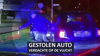 Politie  Achtervolging gestolen auto  Verdachte gaat rennen [upl. by Thorpe867]