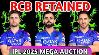 RCB RETAINED PLAYERS IPL 2025 MEGA AUCTION TOP 3 PLAYERS RCB TEAM SQUAD [upl. by Alleon]