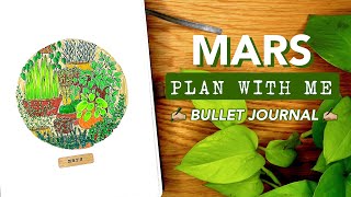 Bullet Journal MARS 2022  plantes vertes  ORGANISATION PLAN WITH ME [upl. by Leemaj498]