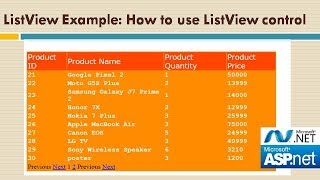 How to use ListView Control in ASPNET C Part1 [upl. by Jerrilyn854]