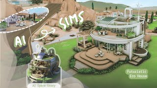 AI to SIMS  Futuristic Eco House 💚✨ สร้างบ้านจากภาพ AI  The Sims 4 Speed Build  NOCC [upl. by Yelhs91]