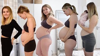 PREGNANCY TRANSFORMATION Week by Week 8 Weeks Pregnant to 40 Weeks Pregnant  9 Days Postpartum [upl. by Chick878]