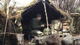 Solo debris village camp and epic new reed shelter building [upl. by Eendys]