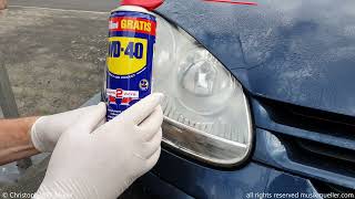 WD40 Scheinwerfer reinigen und aufbereiten  Tipps Lifehack Polieren Probieren geht über Studieren [upl. by Pelson757]