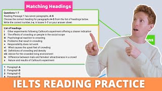 IELTS Reading Matching Headings  Best Strategy  Practice [upl. by Yalonda]