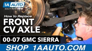 How To Replace Front CV Axle 0110 GMC Sierra 2500 HD [upl. by Ahsitul]