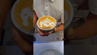 Seahorse artLatteartBasic pourforyou wing coffee [upl. by Stefanie107]