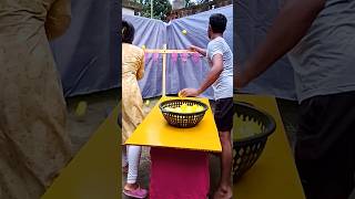 Who is lucky to win ball throw in basket challenge  basketball game shorts familygames [upl. by Ravel]