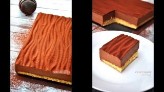 Bavarois chocolat banane effet bois  présentation [upl. by Lledo]