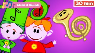 The Notekins  Learn Musical Instruments for Kids  Early Learning Videos with Music for Babies [upl. by Noraa878]