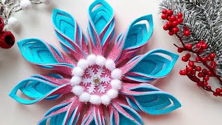 🔥DIY Foam Sheet Snowflake 🎄Christmas crafts 🎄Christmas Ornaments [upl. by Prud]