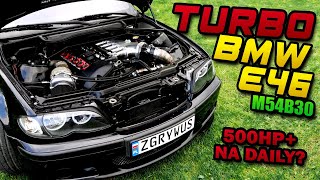 BMW E46 30i TURBO 500hp postawione na EMU BLACK Z GTX30 i klimatyzacją [upl. by Bently]