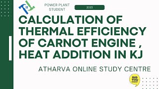 Determine THERMAL EFFICIENCY of CARNOT ENGINE AND HEAT ADDITION IN KJ amp KCAL [upl. by Akkim235]