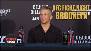 TJ Dillashaw PostFight Press Conference  UFC Fight Night Brooklyn  ESPN MMA [upl. by Thorlay]