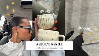 vlog  holiday party unboxing new mugs [upl. by Mamie711]