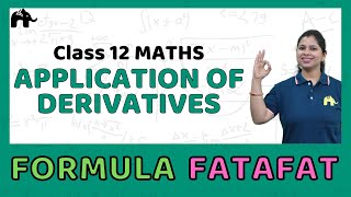 Application of Derivatives  Class 12 Maths Formulas list chapter wise  CBSE NCERT JEE [upl. by Klaus]