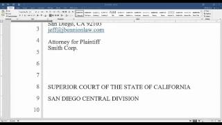 How to Prepare and Format a Legal Pleading in Word 2016 [upl. by Range380]