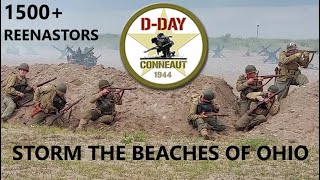 INSANE WW2 REENACTMENT 1500 Reenactors Invade Ohio Dday Conneaut 2023 Friday battle [upl. by Kalman]