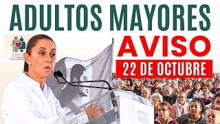 🔔Adultos Mayores La Presidenta da AVISO este Martes 22 de Octubre🔔 [upl. by Favianus]