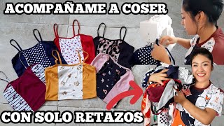 ✨APROVECHA TUS RETAZOS DE TELAS 🥰 TOP LINDOS CON SOLO RETAZOS ACOMPAÑAME A COSER 🧵🪡 [upl. by Odrarebe536]