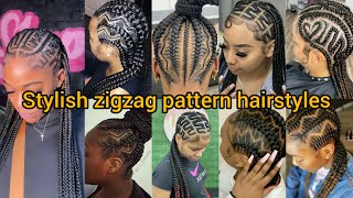 Best braids hairstyles for every woman  Zig zag braids hairstyles for black ladies  Cornrows [upl. by Novonod435]