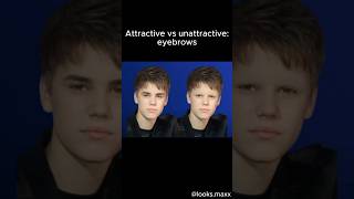 Attractive vs unattractive eyebrows looksmaxxing mogger glowup [upl. by Stoat]