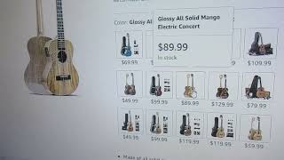 Ukulele Deals on Amazon 49 Glossy Concert 99 All Solid Tenor [upl. by Ornie]