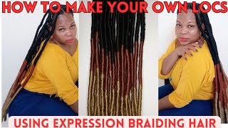 Easy and Affordable Faux Locs Tutorial  DIY Faux Locs Ft Expression Braiding Hair😱 [upl. by Adyol]