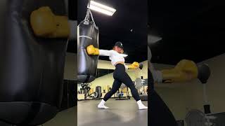 Kelsi Monroe Kickboxing Routine in The Gym [upl. by Jackelyn]