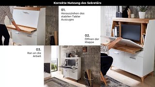 Vom Schrank zum Schreibtisch in 2 Schritten der Innostyle Sekretär Secret Homeoffice [upl. by Onitnelav]