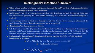 Lecture 6 2 Buckingham Pi Theorem [upl. by Ainer884]