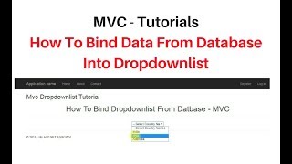 mvc dropdownlist create bind from database c46 using viewbag [upl. by Hazard]