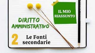 Diritto Amministrativo  Capitolo 2 le fonti secondarie [upl. by Burtie]