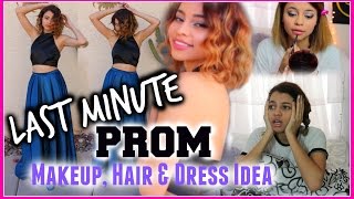 Last Minute Prom Makeup Hair amp Dress Idea [upl. by Deron]