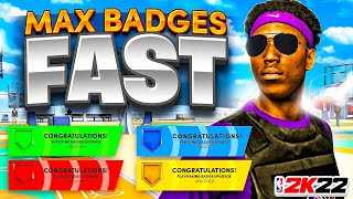 HOW TO GET ALL BADGES amp 99 OVERALL FAST in NBA 2K22 CURRENT GEN  NEXT GEN BEST BADGE TUTORIAL 2K22 [upl. by Adekram]