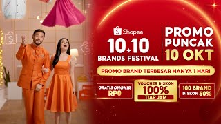 Belanja 100 ORI di Promo Puncak 10 Oktober Shopee 1010 Brands Festival  Gratis Ongkir RP0 [upl. by Arhaz]