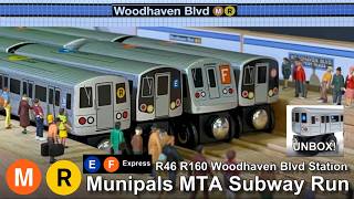 Munipals MTA R160 R46 Woodhaven Blvd Subway Run  R46 A Train Unbox Test Run Trainman6000 12k Subs [upl. by Nannah]