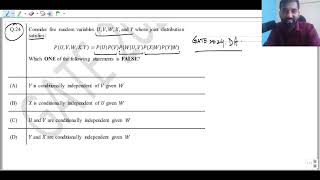 Conditional Independence using Bayesian Network of given Joint Distribution GATE DA Solution [upl. by Swithbart]