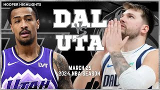 Dallas Mavericks vs Utah Jazz Full Game Highlights  Mar 25  2024 NBA Season [upl. by Lamphere486]