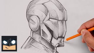 How To Draw Iron Man  17 Minute Sketch Tutorial [upl. by Kleeman]