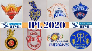 IPL 2020  All Teams  IPL Teams Logos Sketch  How to Draw IPL Teams Logos  Vivo IPL [upl. by Noswad]